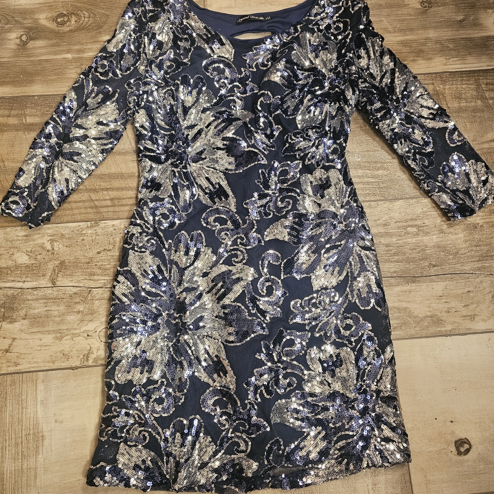 Elegant Sequin Floral Dress